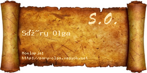 Sáry Olga névjegykártya