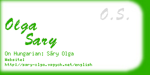 olga sary business card